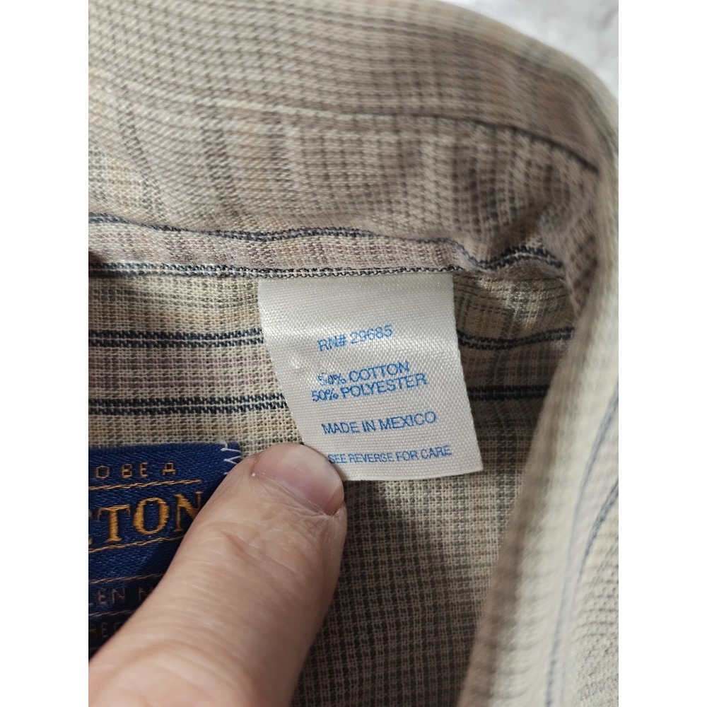 Pendleton Button Down Shirt Mens Medium Beige Pla… - image 3